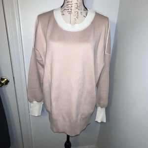 ETCYY, M Batwing LongSleeve Side Slit Crew Neck Outline Pullover Sweat Shirt NWT